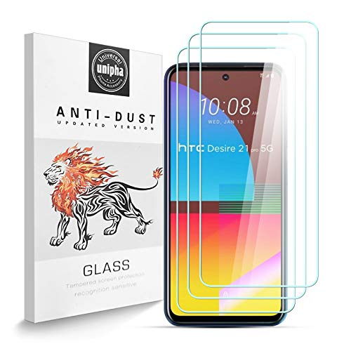 Zidwzidwei Stücke Schutzfolie für HTC Desire 21 Pro 5G, 9H-Härte Tempered Glass, Anti-Kratzer, Einfache Installation, Bruchsicher Displayschutzfolie für HTC Desire 21 Pro 5G [3 Stück] von Zidwzidwei