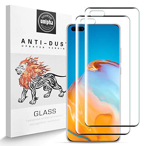 Zidwzidwei Stücke Schutzfolie für Huawei P40 Pro, 9H Anti-Kratzen Tempered Glass, 3D Gebogene Passform, Blasenfreie HD-Folie, 2 Stück Huawei P40 Pro Full Screen Displayschutzfolie von Zidwzidwei