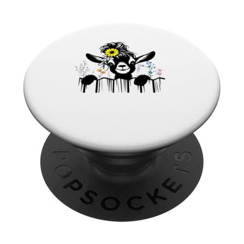 Ziegenblumen PopSockets Klebender PopGrip Ziegenblumen PopSockets Klebender PopGrip von Ziegenmama T -Shirt für Männer Frauen Mädchen
