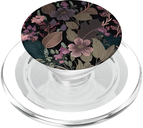 Rosa und lila Blumen auf schwarzem dunklem Blumenmuster PopSockets PopGrip für MagSafe Rosa und lila Blumen auf schwarzem dunklem Blumenmuster PopSockets PopGrip für MagSafe von Ziemlich dunkle, schwermütige Blumenmuster