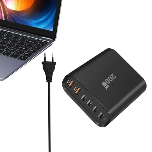 Schneller Ladegerät, Desktop -Ladegerät USB C - 200W USB -Ladestation schnelles Lading | 6-Port-Ladungsadapterstation Hub für Überwachungskamera-Handy von Ziennhu