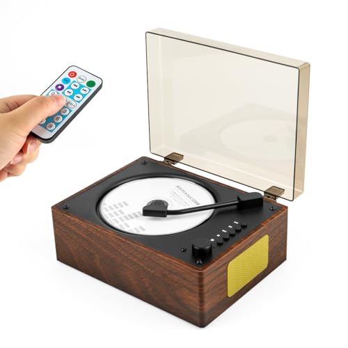 CD-Player für Zuhause mit Bluetooth, tragbarer CD-Player mit Lautsprechern, integrierte Dual-Stereo-Lautsprecher, FM-Radio, Wiederholung, Fernbedienung, unterstützt USB/AUX/Type-C, Retro-Geschenk CD-Player für Zuhause mit Bluetooth, tragbarer CD-Player mit Lautsprechern, integrierte Dual-Stereo-Lautsprecher, FM-Radio, Wiederholung, Fernbedienung, unterstützt USB/AUX/Type-C, Retro-Geschenk von Zilchx