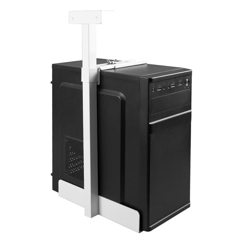 PC Halterung Unter Schreibtisch, Computer Aufhängung Halter für Untertisch, Vollständiges Stahlmaterial, bis zu 35 kg, Höhe Verstellbar 50-530 mm, Funktioniert mit den meisten Hosts (Weiß) von Zilchx
