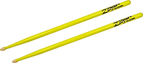 Zildjian 5A Hickory Drumsticks - Wood Acorn Tip - Neon Yellow von Zildjian