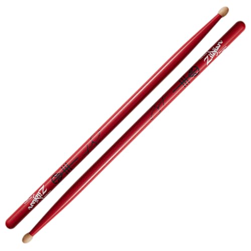 Zildjian Artist Series Hickory Drumsticks - Josh Dun - Wood Tip - Red von Zildjian