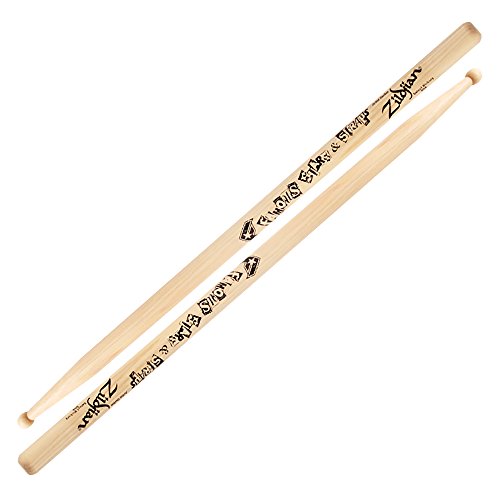 Zildjian Artist Series Hickory Drumsticks - Travis Barker - Wood Tip - 'Stars & Straps' Logo von Zildjian