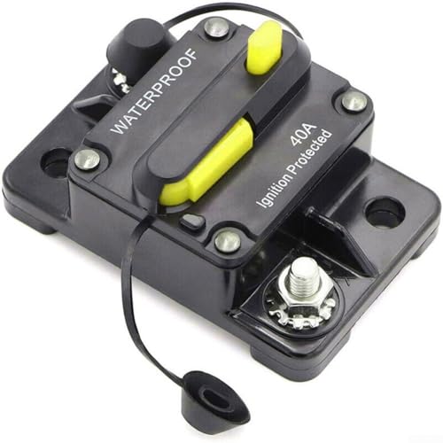 Zilimontt Leitungsschutzschalter, wasserdicht, Auto-Audio-Inline-Schutzschalter, IP67 wasserdichte Schutzschalter-Sicherung, für DC elektrische Systeme in Fahrzeugen, Booten (40 A) von Zilimontt