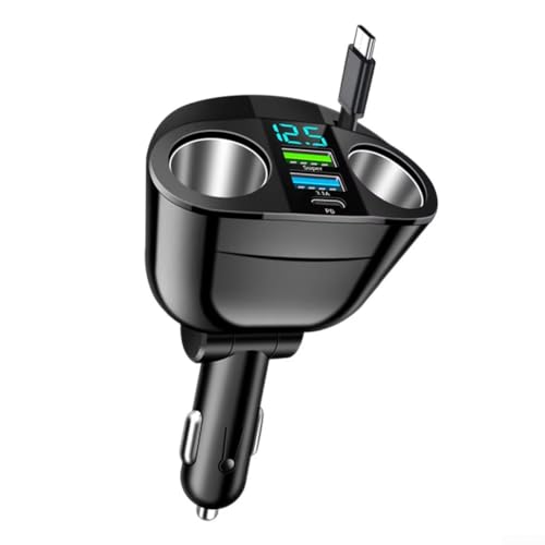 Zilimontt PD USB-Autoladegerät mit 6 Anschlüssen, einstellbarer Winkel, 5 V/3,1 A, integriertes digitales Display, LED-Voltmeter-Adapter, für Handy, GPS, Dashcam Zilimontt PD USB-Autoladegerät mit 6 Anschlüssen, einstellbarer Winkel, 5 V/3,1 A, integriertes digitales Display, LED-Voltmeter-Adapter, für Handy, GPS, Dashcam von Zilimontt