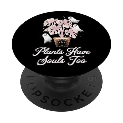 Niedliche Geister Pflanze Monstera Ästhetik Cottagecore PopSockets Klebender PopGrip von Zimmerpflanze Naturliebhaber Halloween Geschenk