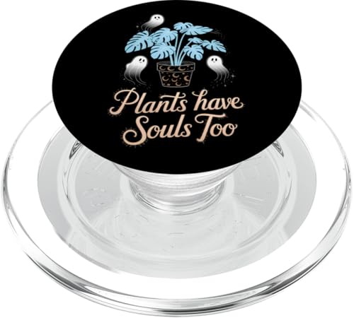 Niedliche Geister Pflanze Monstera Ästhetik Cottagecore PopSockets PopGrip für MagSafe von Zimmerpflanze Naturliebhaber Halloween Geschenk