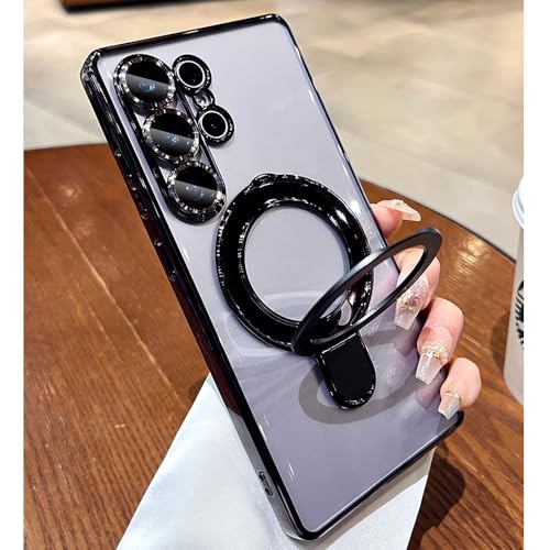 ZinLyuen Magnetische Schutzhülle für Samsung Galaxy S25 Ultra, Ständer und Ringhalterung, kompatibel mit MagSafe integriertem Kameraobjektivschutz, Handyhülle für Samsung S25 Ultra, Schwarz ZinLyuen Magnetische Schutzhülle für Samsung Galaxy S25 Ultra, Ständer und Ringhalterung, kompatibel mit MagSafe integriertem Kameraobjektivschutz, Handyhülle für Samsung S25 Ultra, Schwarz von ZinLyuen