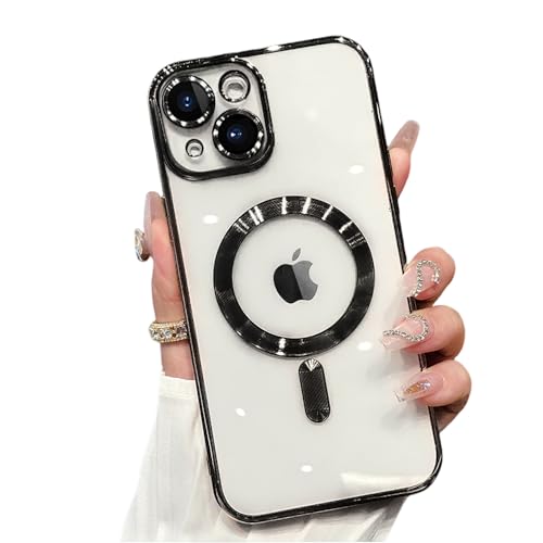 ZinLyuen Magnetische Schutzhülle für iPhone Plus, transparent, kompatibel mit MagSafe eingebautem Kameralinsenschutz, weich, schlank, stoßfest, Handyhülle für iPhone Plus 6,7 Zoll – Schwarz ZinLyuen Magnetische Schutzhülle für iPhone Plus, transparent, kompatibel mit MagSafe eingebautem Kameralinsenschutz, weich, schlank, stoßfest, Handyhülle für iPhone Plus 6,7 Zoll – Schwarz von ZinLyuen