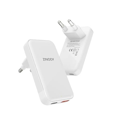 Zinooy USB C Ladegerät 35W, Flat USB Wall Charger, Ultra Slim Power Adapter für iPhone 11/12/13 iPhone 15 Pro/Max und Samsung Galaxy Modelle, PD Fast Power Supply Outlet Plug, Dual USB-C USB-A von Zinooy