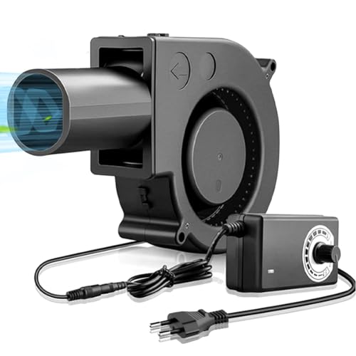 220V Gebläse Lüfter, 12V Radiallüfter, 97 x 33mm Radialventilator Radial Lüfter mit Controller, Turbinengebläse Ausgestattet mit Luftauslass, für Belüftung Lüfterwechsel BBQ Aufblasbar Kamin von Zinueen
