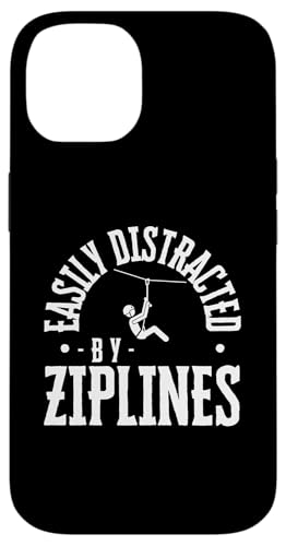 Leicht abgelenkt durch Ziplines lustiges Ziplining Hülle für iPhone 14 von Zip Line Gifts For Backyard Zipline Fans