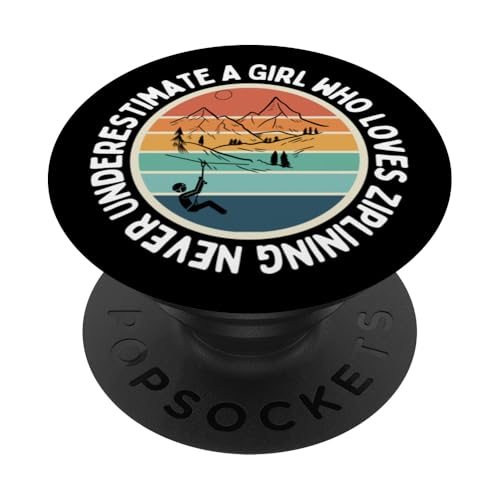 Unterschätze niemals ein Mädchen, das Ziplining für Frauen liebt | Zipline PopSockets Klebender PopGrip Unterschätze niemals ein Mädchen, das Ziplining für Frauen liebt | Zipline PopSockets Klebender PopGrip von Zip Line Gifts For Backyard Zipline Fans