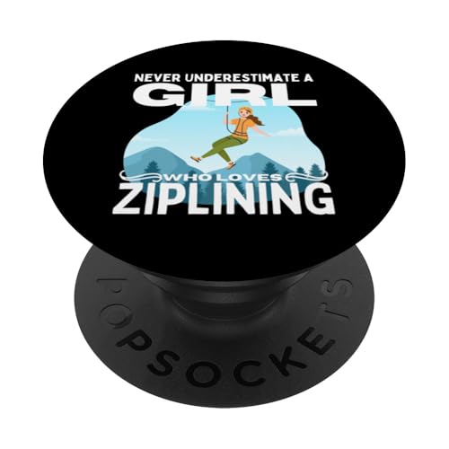 Unterschätze niemals ein Mädchen, das Ziplining für Frauen liebt | Zipline PopSockets Klebender PopGrip Unterschätze niemals ein Mädchen, das Ziplining für Frauen liebt | Zipline PopSockets Klebender PopGrip von Zip Line Gifts For Backyard Zipline Fans