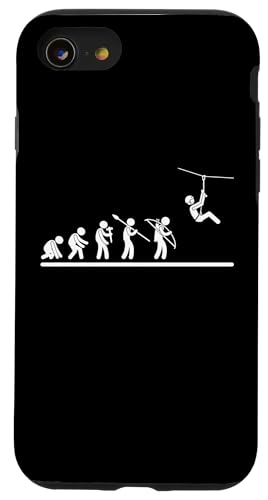 Ziplining Evolution Herren Damen Lustige Zipline Hülle für iPhone SE (2020) / 7 / 8 von Zip Line Gifts For Backyard Zipline Fans