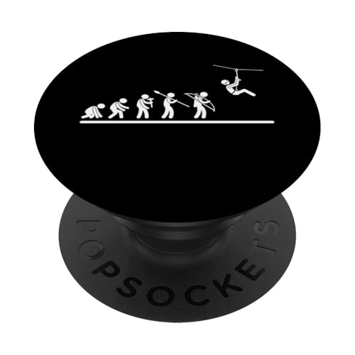 Ziplining Evolution Herren Damen Lustige Zipline PopSockets Klebender PopGrip von Zip Line Gifts For Backyard Zipline Fans