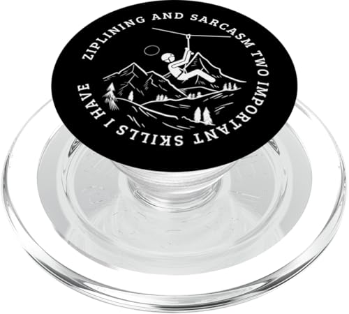 Ziplining und Sarcasm Funny Zipline PopSockets PopGrip für MagSafe von Zip Line Gifts For Backyard Zipline Fans
