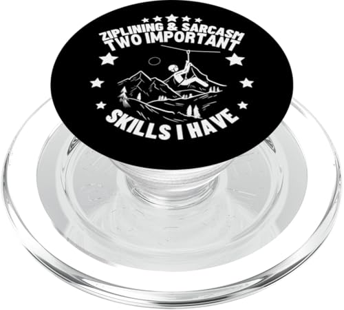 Ziplining und Sarcasm Funny Zipline PopSockets PopGrip für MagSafe von Zip Line Gifts For Backyard Zipline Fans