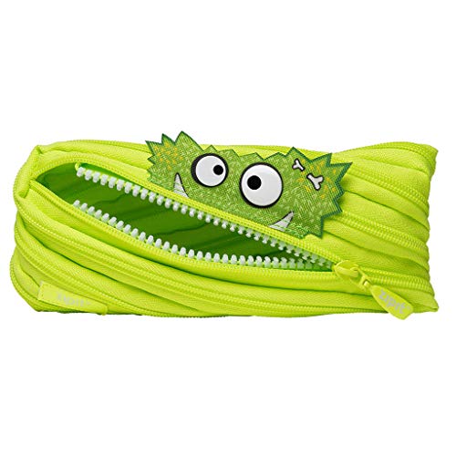 ZIPIT Monster Federmäppchen für Jungen | Großes Mäppchen für die Schule | Monster Etui für Kinder | Federmappe Grün von Zipit