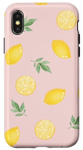 Zitronen-Pastellmuster, stilvoll, trendig, sommerlich Hülle für iPhone X/XS von Zitronen-Handyhüllen und Zubehör