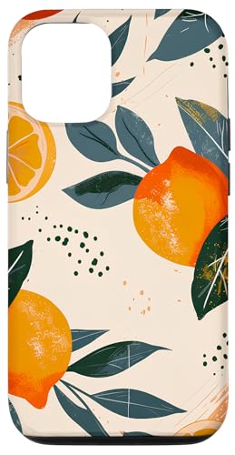 Hülle für iPhone 12/12 Pro Zitronen Orangen abstraktes Design von Zitronen Orangen abstraktes Design