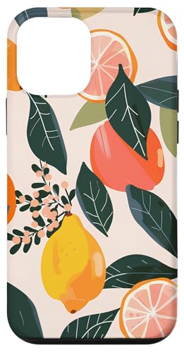 Hülle für iPhone 12 mini Boho Zitronen Orangen abstraktes Design von Zitronen Orangen abstraktes Design
