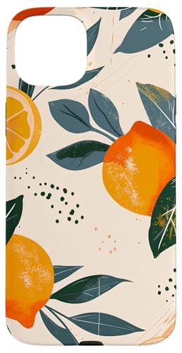Hülle für iPhone 15 Plus Zitronen Orangen abstraktes Design von Zitronen Orangen abstraktes Design