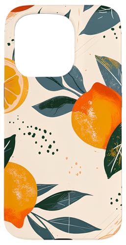 Hülle für iPhone 15 Pro Zitronen Orangen abstraktes Design von Zitronen Orangen abstraktes Design