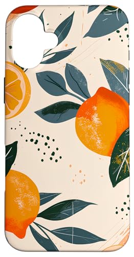 Hülle für iPhone 16 Plus Zitronen Orangen abstraktes Design von Zitronen Orangen abstraktes Design