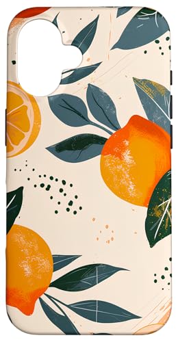 Hülle für iPhone 16 Zitronen Orangen abstraktes Design von Zitronen Orangen abstraktes Design