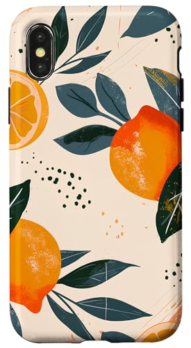Hülle für iPhone X/XS Zitronen Orangen abstraktes Design von Zitronen Orangen abstraktes Design
