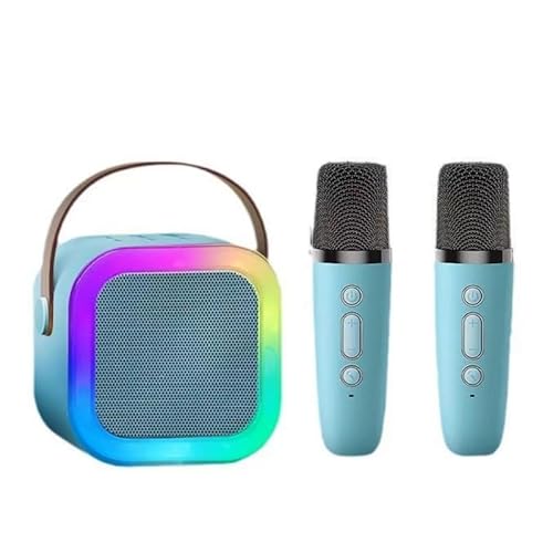 Wireless Karaoke Lautsprecher Bluetooth Mikrofon K12 Home KTV Karaoke Maschine RGB Licht tragbarer Mini Bluetooth Lautsprecher (blau) von Ziyan