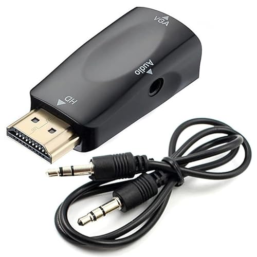 Ziyan HDMI zu VGA Konverter Audiokabel Auflosung Video Kompaktadapter Adapter mit Audio Übertragung 3,5mm Klinke Audio Buchse Vergoldete Kontakte von Ziyan