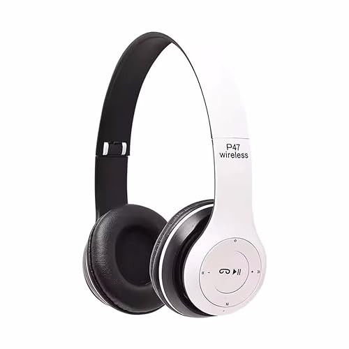 Ziyan Kopfhörer Kabellos Bluetooth Headset, Faltbarer Kabelloser Sportkopfhörer mit HiFi-Stereo-Sound, für Reisen Im Home-Office，Outdoor, Transport, Reisen, Studium (weiß) von Ziyan