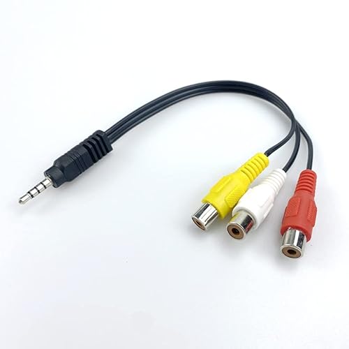 Ziyan P13 3,5mm Klinkenstecker zu 3RCA Cinch Buchse AV Kabel Adapter Video Audio für TV DVD von Ziyan