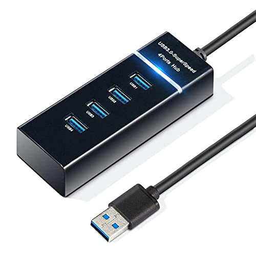 Ziyan USB 3.0 Hub 4 Port Splitter Adapter mit Aktiv Netzteil Verteiler für PC Laptop von Ziyan