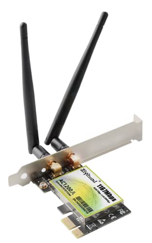 WLAN Karte, AC 1200Mbps WiFi PCIe Netzwerkkarte, 5GHz/2.4GHz Dual Band Wireless Karte für Desktop/PC, Unterstützung Win 7/8/10/11(32/64bit) von Ziyituod