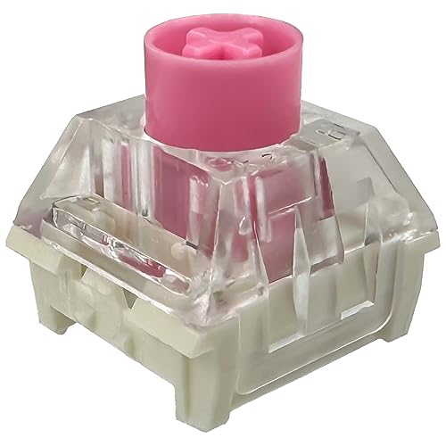 Zjmehty Leise Tastaturschalter, Kailh Box Mute Pink Schalter für mechanische Tastatur, 3-polig, 45 gf Linear/Tippen & Gaming/wasserdichte Schalter (stummes Pink,108 Stück) von Zjmehty