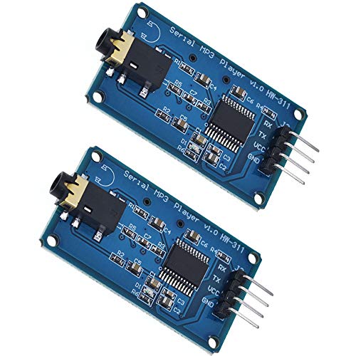 ZkeeShop 2Pcs YX5300 UART Control Serial MP3 Music Player Module Compatible for Arduino/AVR/PIC/ARM von ZkeeShop