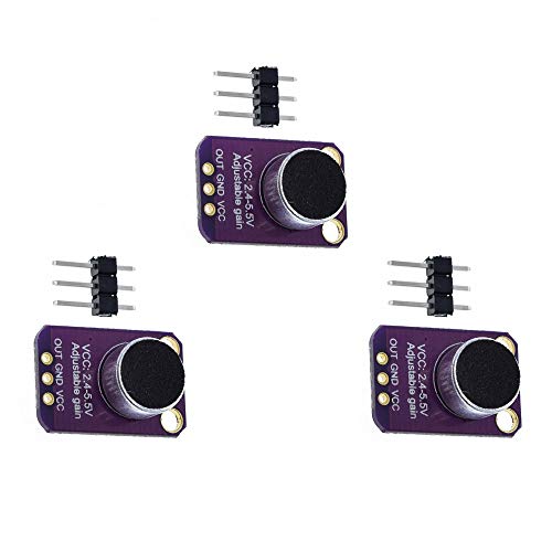 ZkeeShop 3Pcs Electret Microphone Amplifier MAX4466 Module Adjustable Gain Board GY-MAX4466 von ZkeeShop