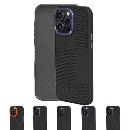 Zlimpty CoreEdge BlackGold Carbon Case – Magnetic Ready & Lens Protection, Geupday Magnetic Phone Case for iPhone 16/15/14/13 pro max (for 15,Blue) von Zlimpty