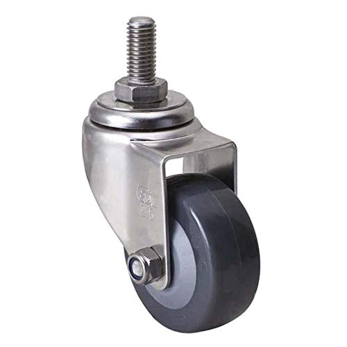 Lenkrollen, Lenkrolle aus Edelstahl, 2,5 Zoll, Tragkraft 70 kg | Seidenmund-Stil | Universalstil | Rollen aus Polyurethan (PU)(Set of 1) von ZlyxLzq