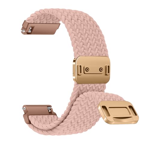 ZoRoll 20mm Nylon Armband für Amazfit Active 2/Active/GTS 4/4 Mini/3/2/2e/GTR Mini/GTR, mit Magnetischem Verschluss, Geflochtenes Ersatzarmband Uhrenarmband für Amazfit Bip 3/3 Pro/Bip - Rosa 85# von ZoRoll