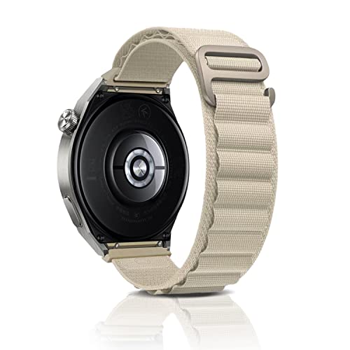 ZoRoll 22mm Armband für Huawei Watch GT 4 46mm/Watch 4 Pro/Watch 4/Watch Ultimate/Buds/Watch GT 3 Pro 46mm/Watch GT 3 46mm, Nylon G-Haken Einstellbar Ersatzarmband für Huawei Watch 3 Pro - Weiß von ZoRoll