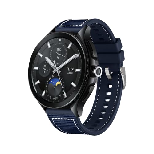 ZoRoll 22mm Armband für Xiaomi Watch 2/Watch S3/Watch 2 Pro/Watch S1 Pro/Watch S1 Active/Watch S1, Einstellbar Geflochtenes Nylon Silikon Ersatzband für Amazfit Bip 5/Balance/GTR 4/GTR 3 Pro - Blau von ZoRoll