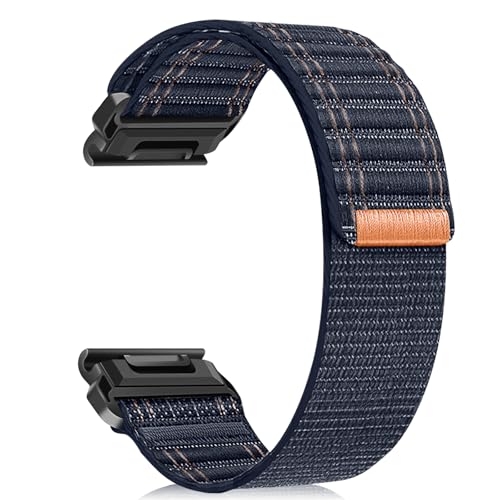 ZoRoll 26 mm QuickFit Armband für Garmin Enduro 3 / Fenix 8 51mm/7X/6X GPS/6X PRO/5X/5X Plus/5X GPS, Wellenmuster Nylon Sport Loop Ersatzarmband für Garmin Epix Pro/tactix 7 Pro - DunkelBlau ZoRoll 26 mm QuickFit Armband für Garmin Enduro 3 / Fenix 8 51mm/7X/6X GPS/6X PRO/5X/5X Plus/5X GPS, Wellenmuster Nylon Sport Loop Ersatzarmband für Garmin Epix Pro/tactix 7 Pro - DunkelBlau von ZoRoll