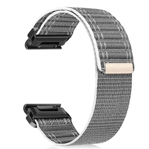 ZoRoll 26 mm QuickFit Armband für Garmin Enduro 3 / Fenix 8 51mm/7X/6X GPS/6X PRO/5X/5X Plus/5X GPS, Wellenmuster Nylon Sport Loop Ersatzarmband für Garmin Epix Pro/tactix 7 Pro - Grau ZoRoll 26 mm QuickFit Armband für Garmin Enduro 3 / Fenix 8 51mm/7X/6X GPS/6X PRO/5X/5X Plus/5X GPS, Wellenmuster Nylon Sport Loop Ersatzarmband für Garmin Epix Pro/tactix 7 Pro - Grau von ZoRoll